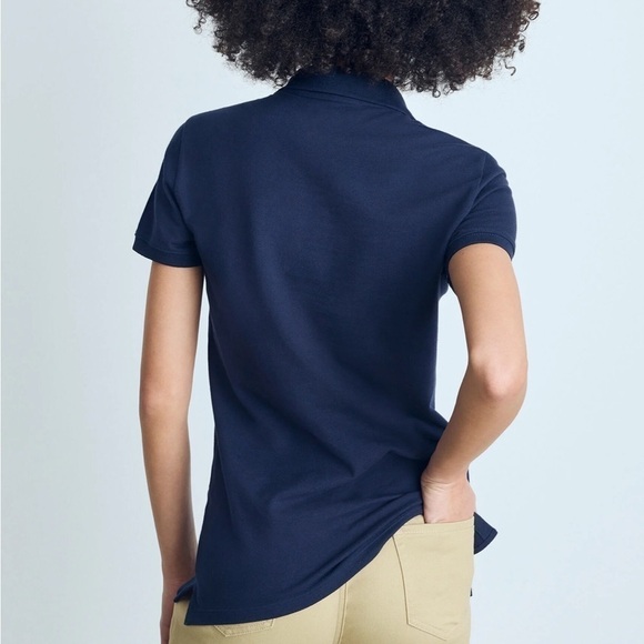 Nwt Aeropostale Juniors Pique Uniform Polo Solid Navy Blue Large Back to School - Picture 3 of 16